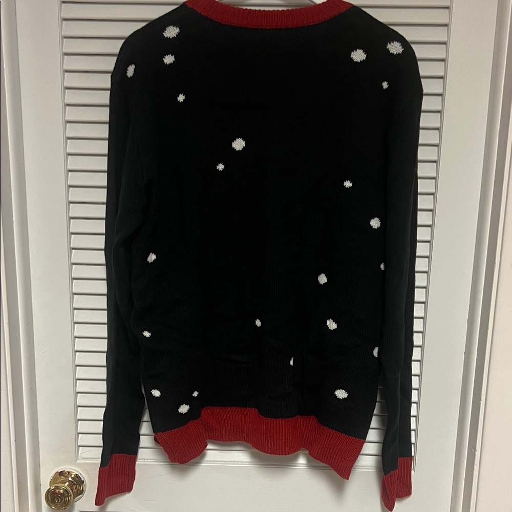 Ugly Christmas Sweater Black and Red Santa Crewneck - Picture 6 of 10